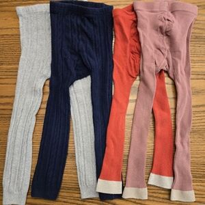Mini Boden Footless Tights and Cable Knit Tights - Size 5-6 Girls Tights Bundle